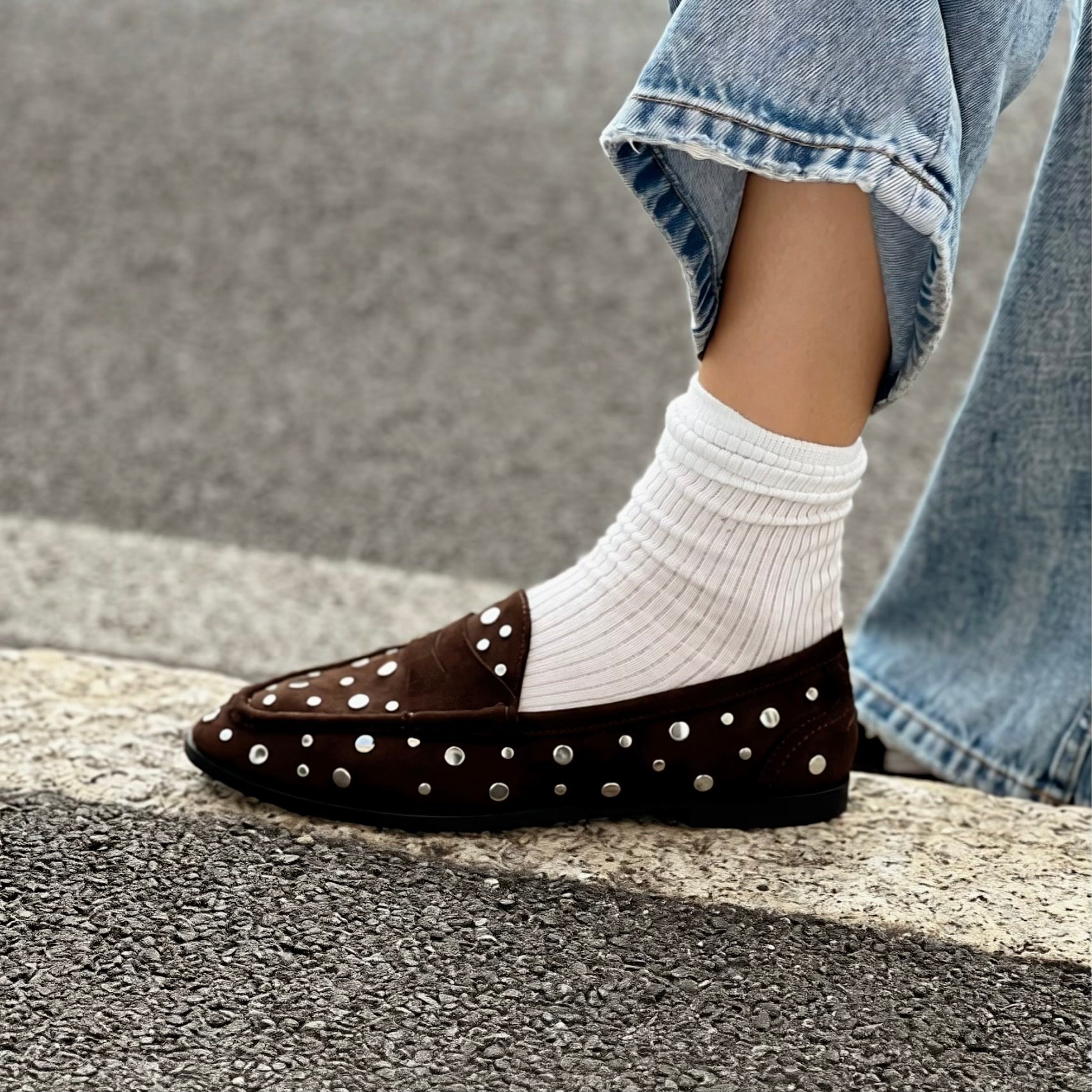 LM - Mocassino Phineas testa di moro con borchie