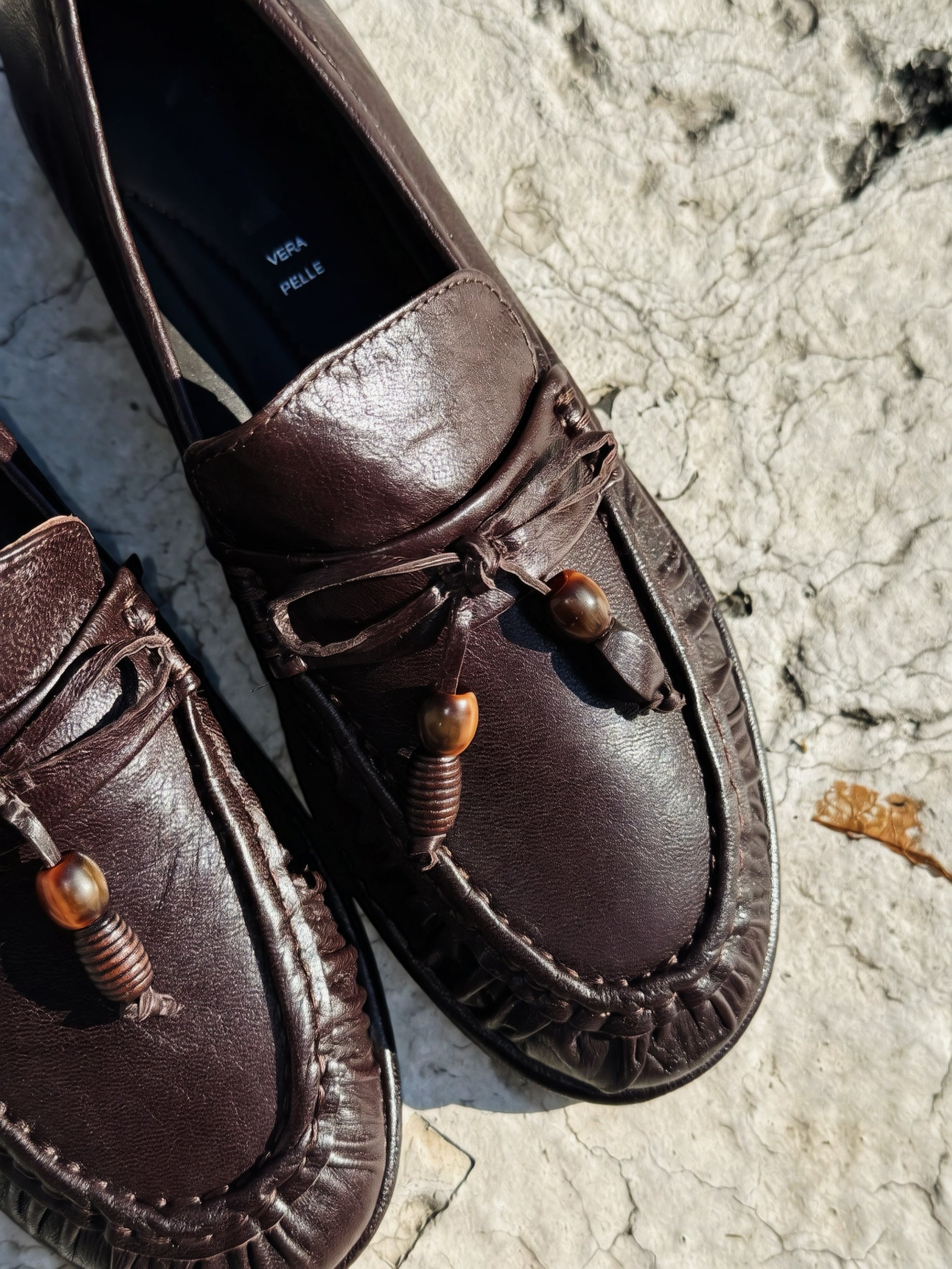 LM - Mocassino Calipso testa di moro con accessorio