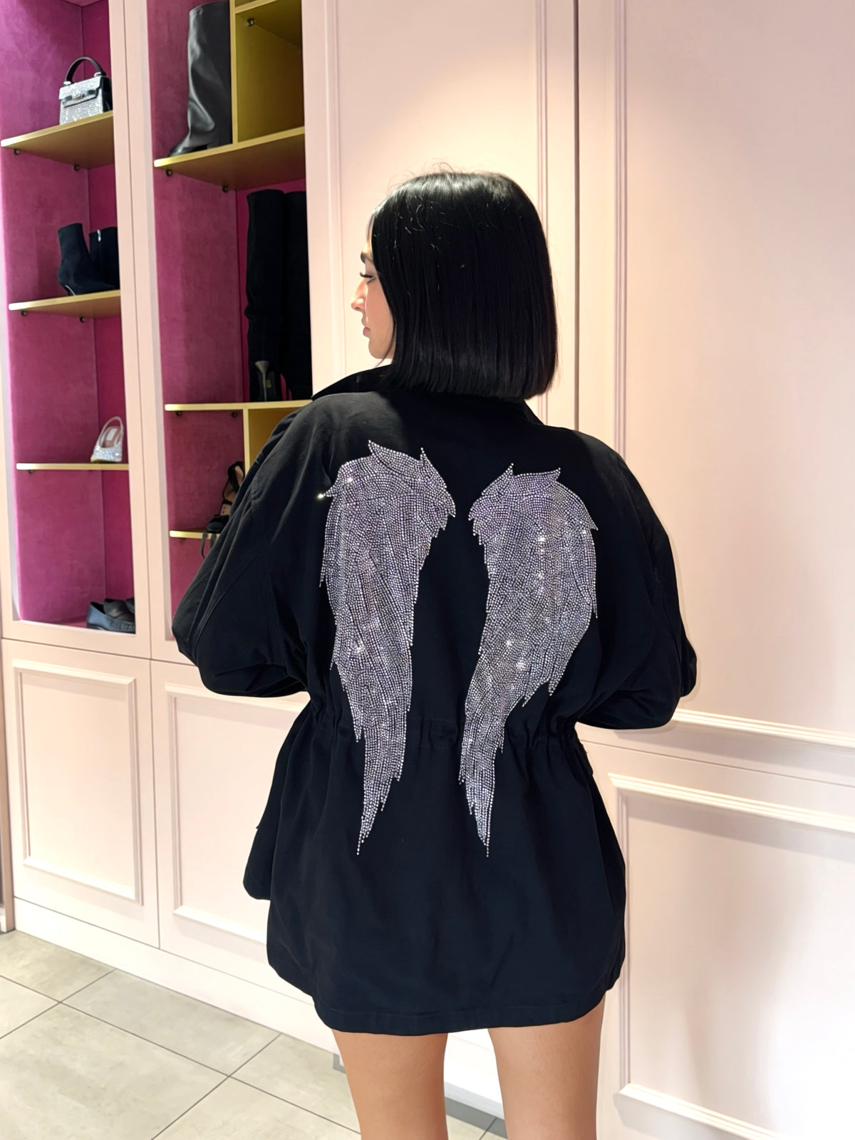 LM - Giacca Angel con ali strass e patch