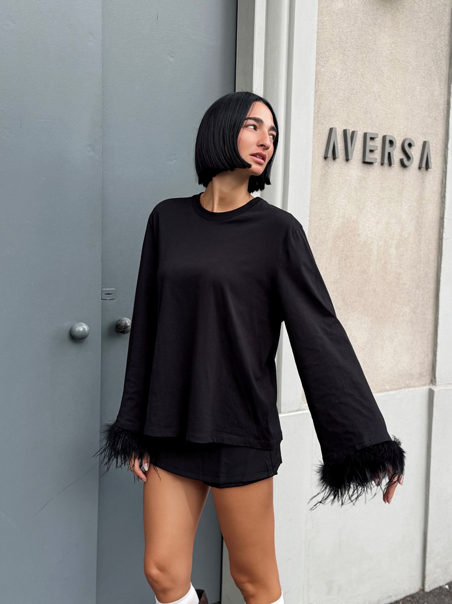 LM - LUMINA T-shirt Plume nero
