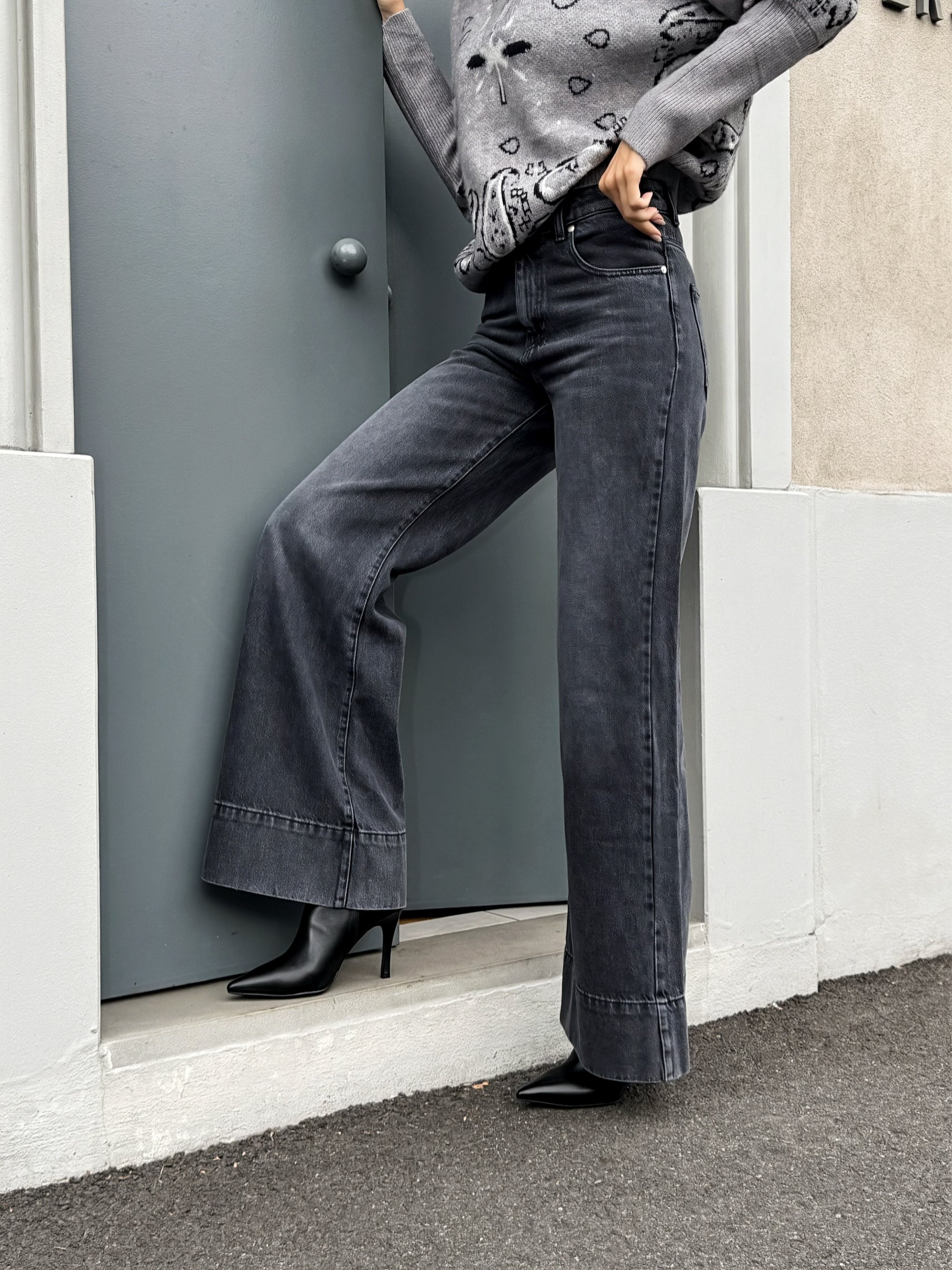 LM - Hinnominate Jeans Belen flare fit high rise grigio 
