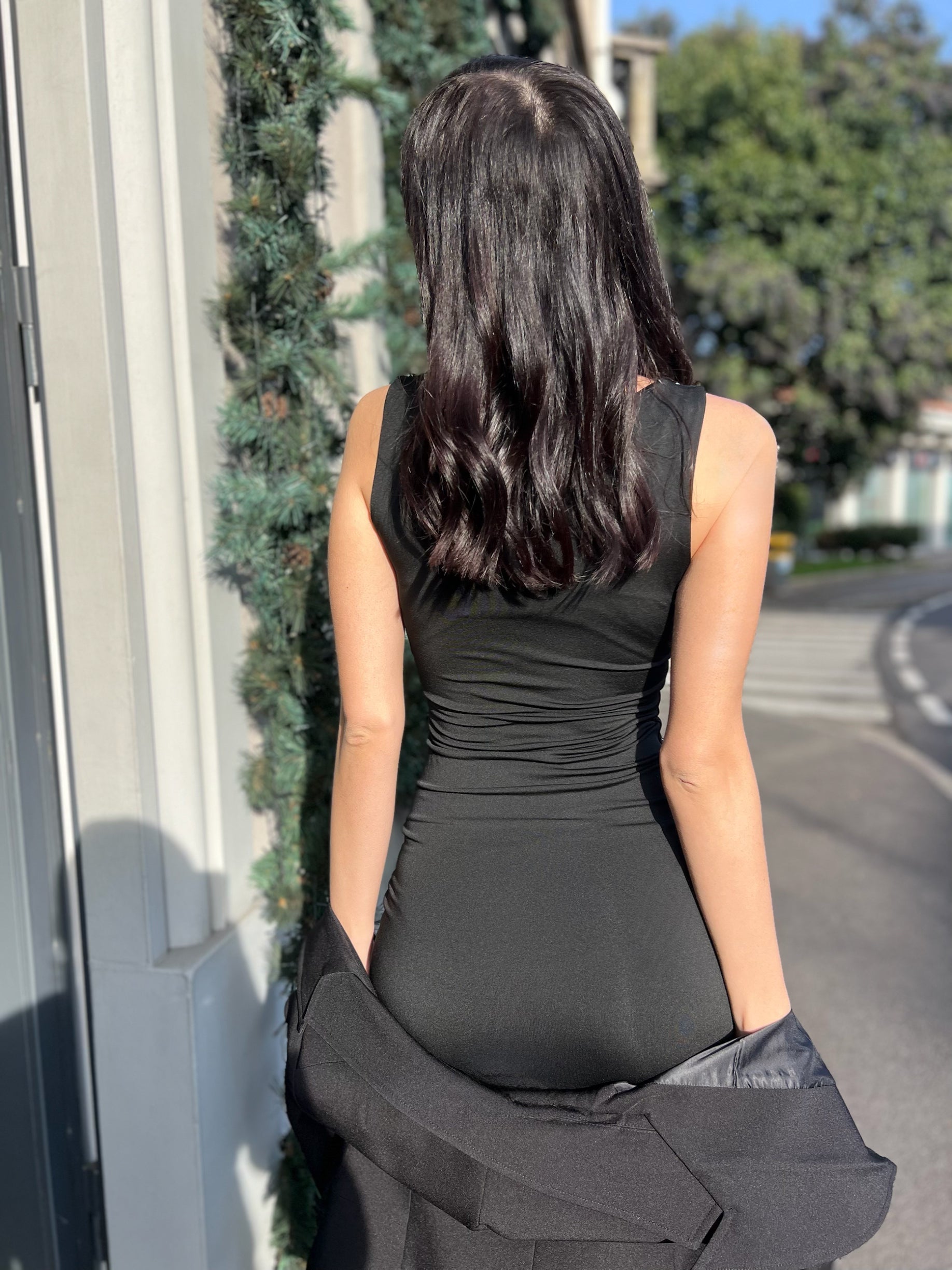 LM - Abito Cassie nero con borchie