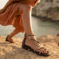 LM - Sandalo basso Molly testa di moro con strass
