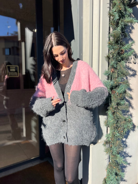 OF - Cardigan Rosy rosa grigio