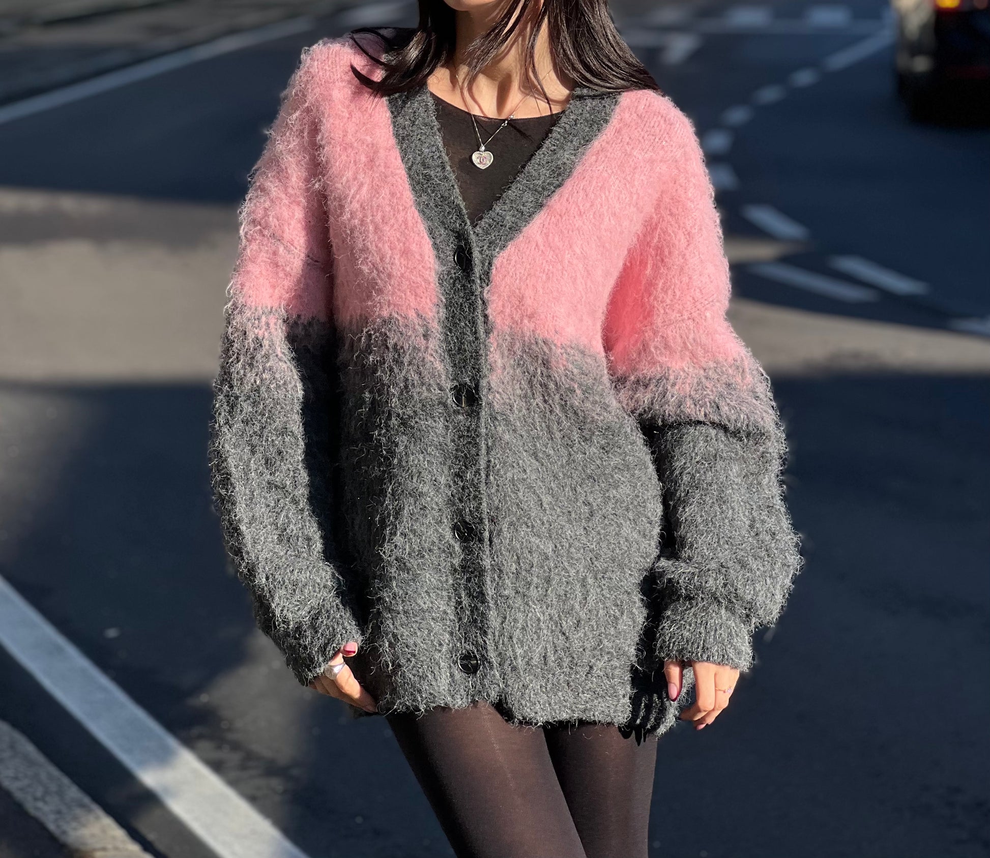 LM - Cardigan Rosy rosa grigio