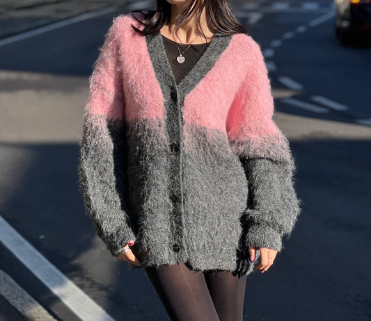 LM - Cardigan Rosy rosa grigio