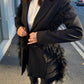 OF - LUMINA Blazer Holland nero con piume nere