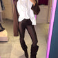 LM - Leggings Fabia marrone satin