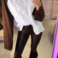 OF - Leggings Fabia marrone satin