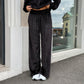 LM - Hinnominate Pantalone dritto ciniglia nero