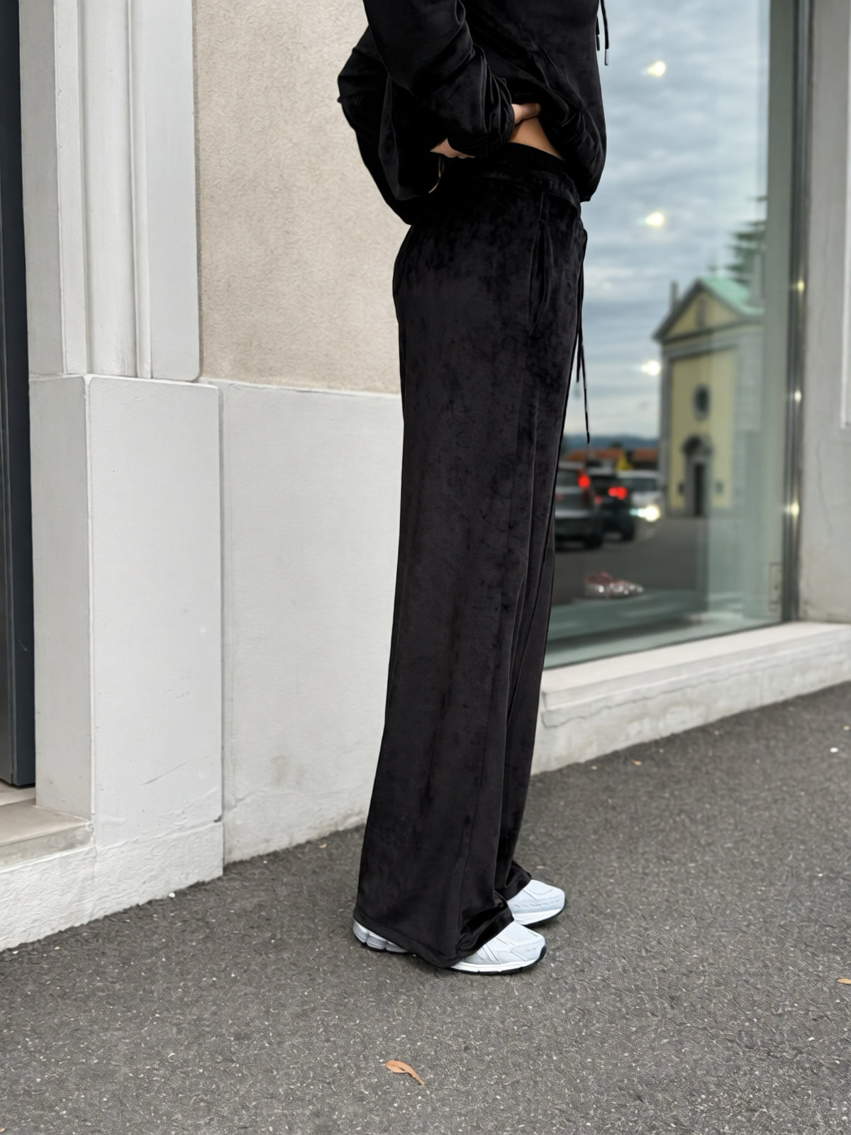 OF - Hinnominate Pantalone dritto ciniglia nero