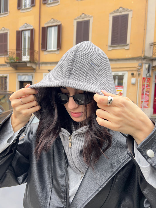 LM - Balaclava Geordie grigio con zip