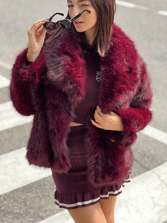 LM - Ecopelliccia Loren bordeaux