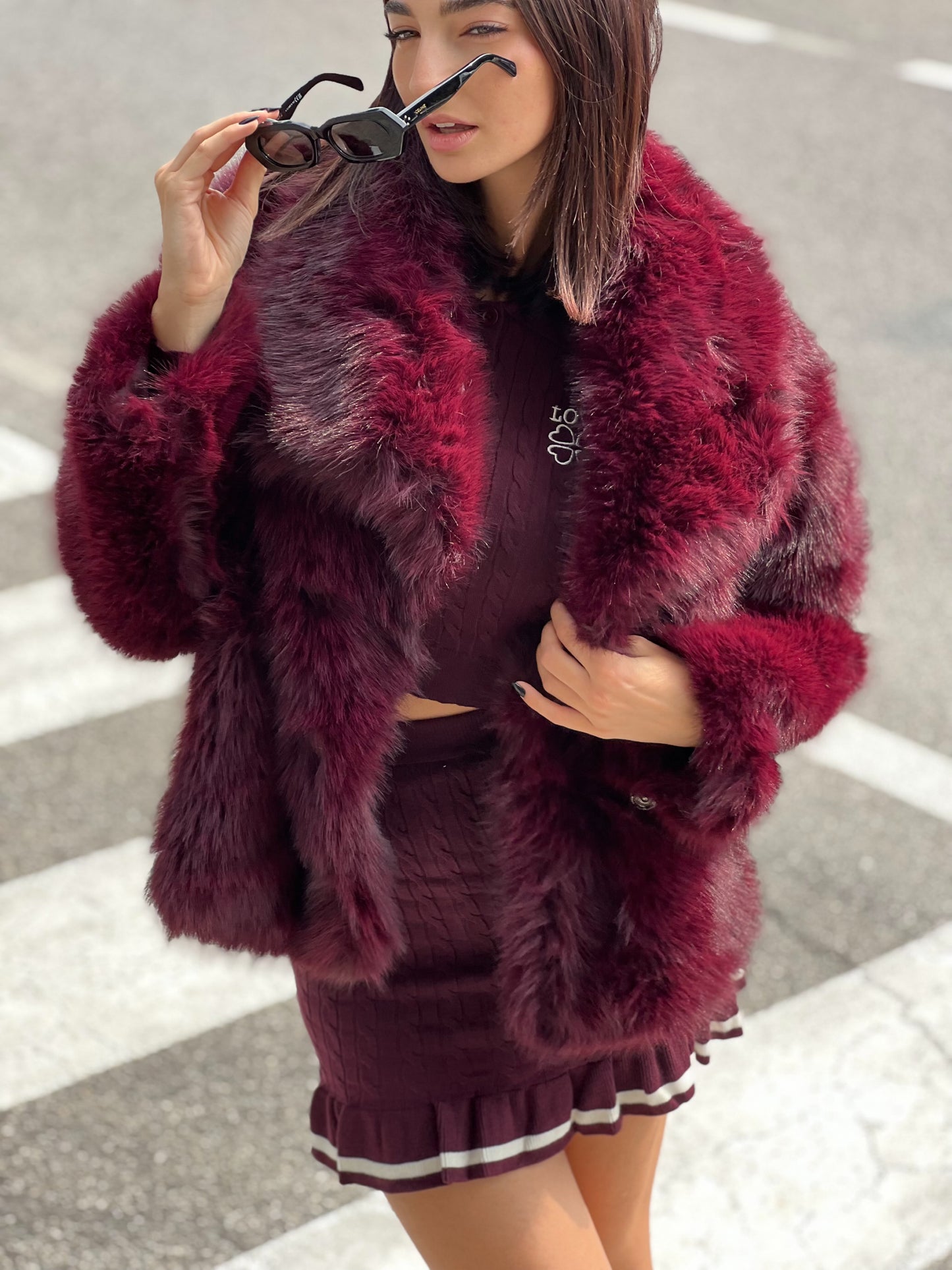 LM - Ecopelliccia Loren bordeaux