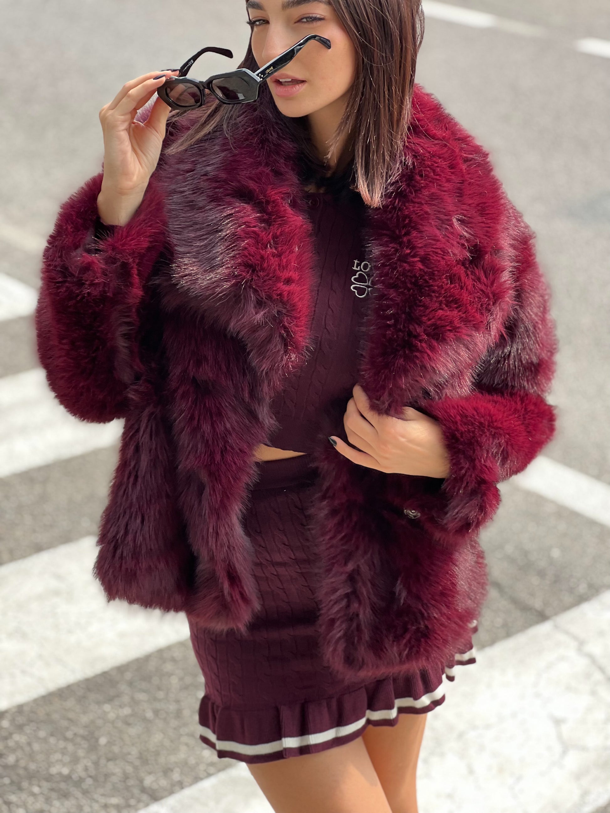 LM - Ecopelliccia Loren bordeaux