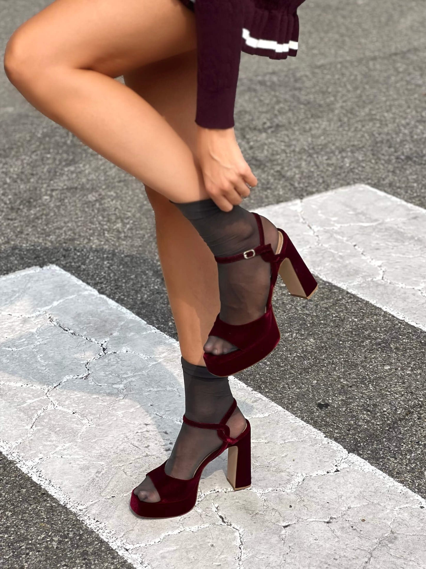 Steve Madden Miliana burgundy velvet