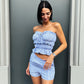 LM - Set Kaya a righe bianco e azzurro