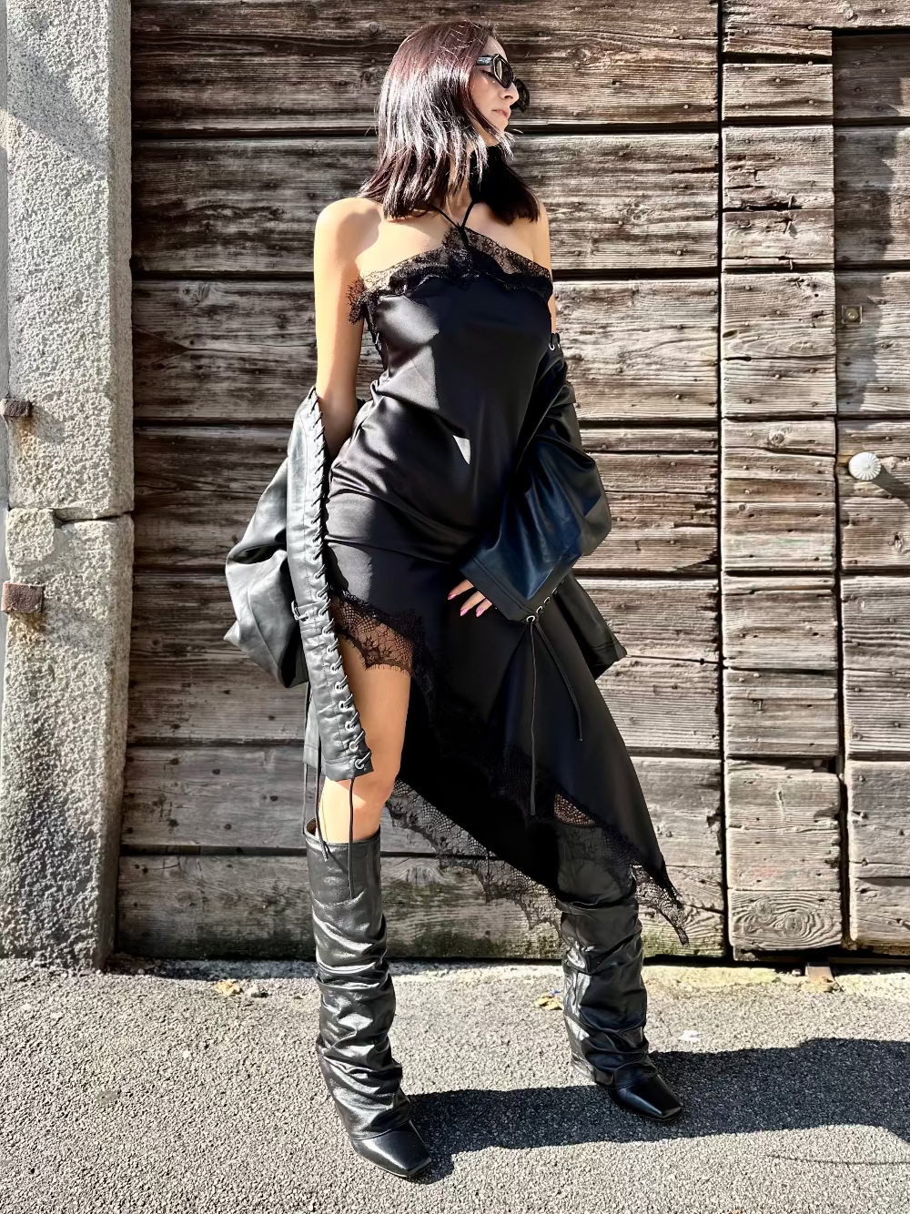 LM - Abito Susy satin nero