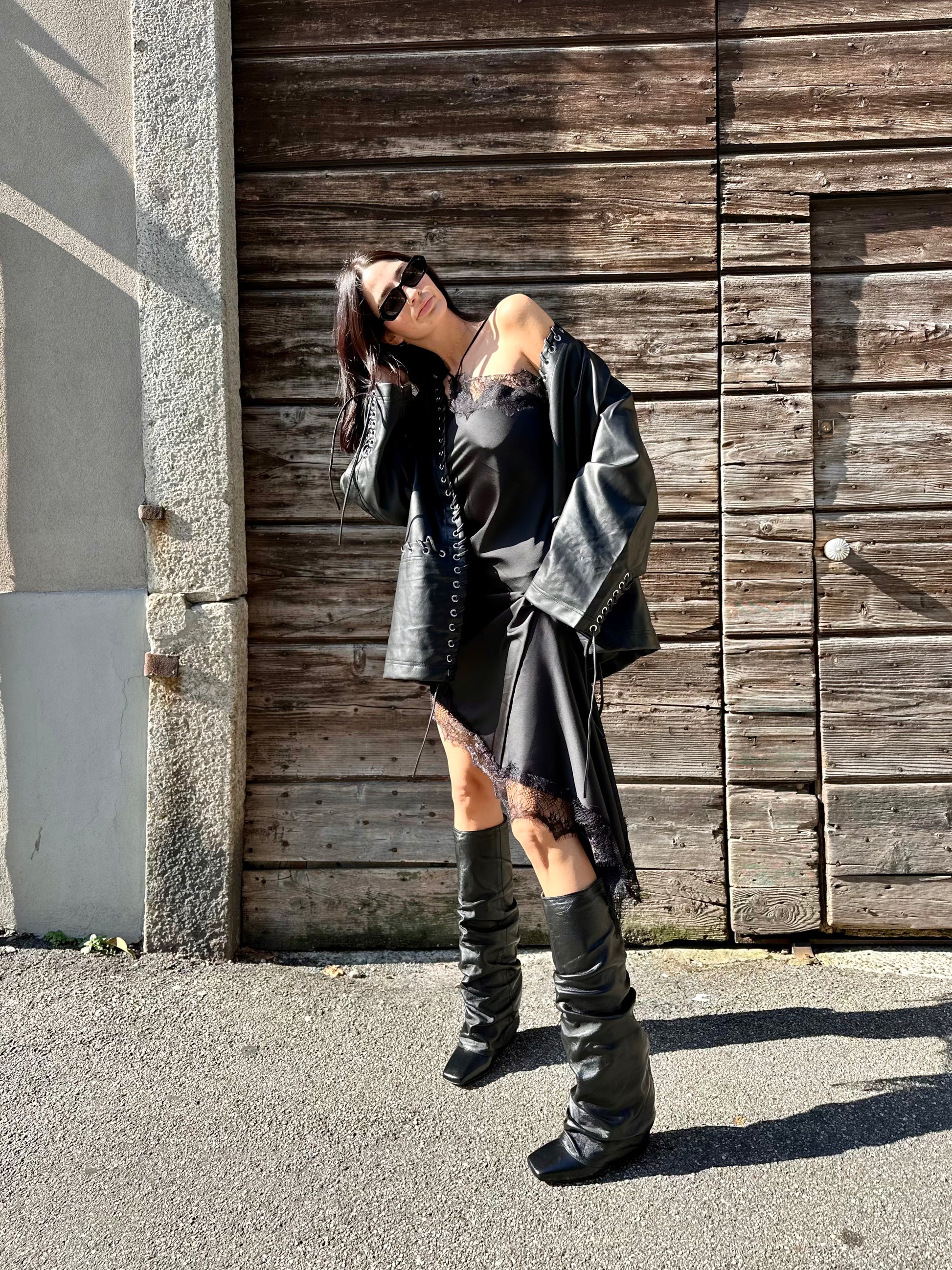 LM - Abito Susy satin nero