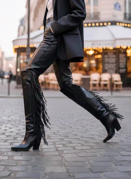 OF - Texano Zoltan nero con frange