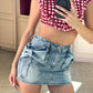 LM - Gonna shorts Mia fiocchi denim blu