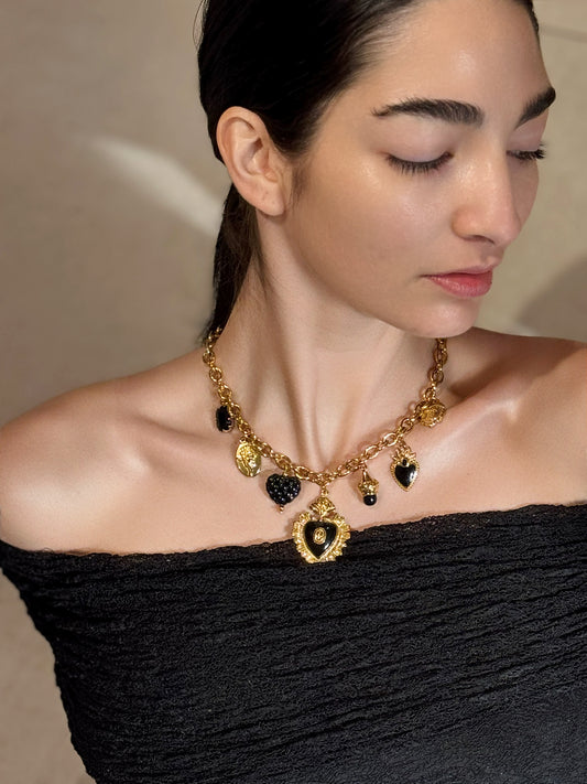 OF - Collana Amy black and gold