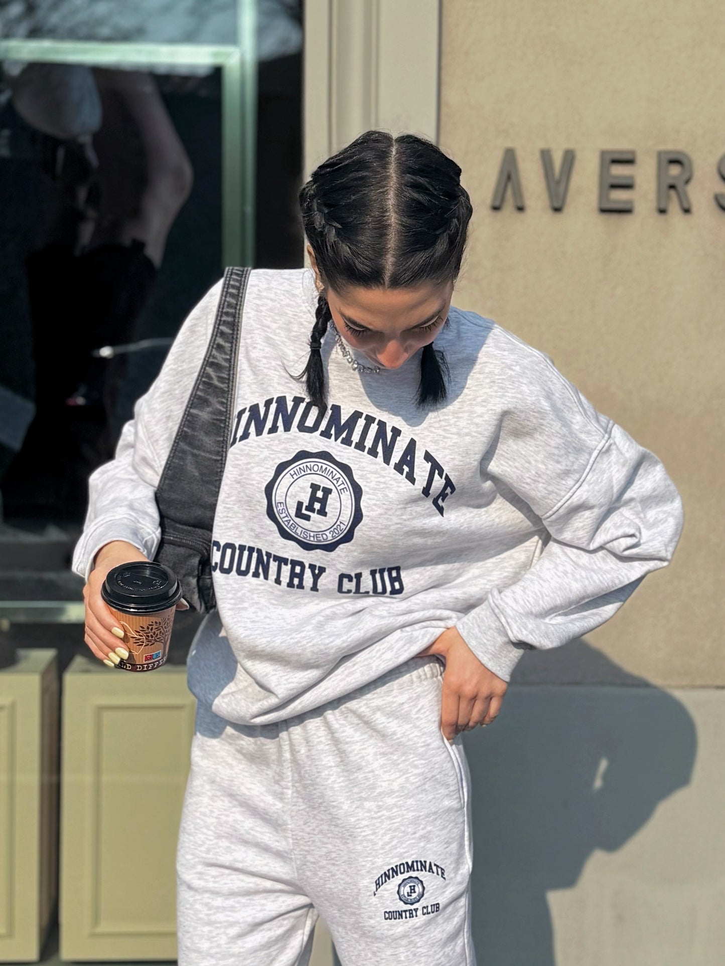 LM - Hinnominate Felpa paricollo over grigio melange