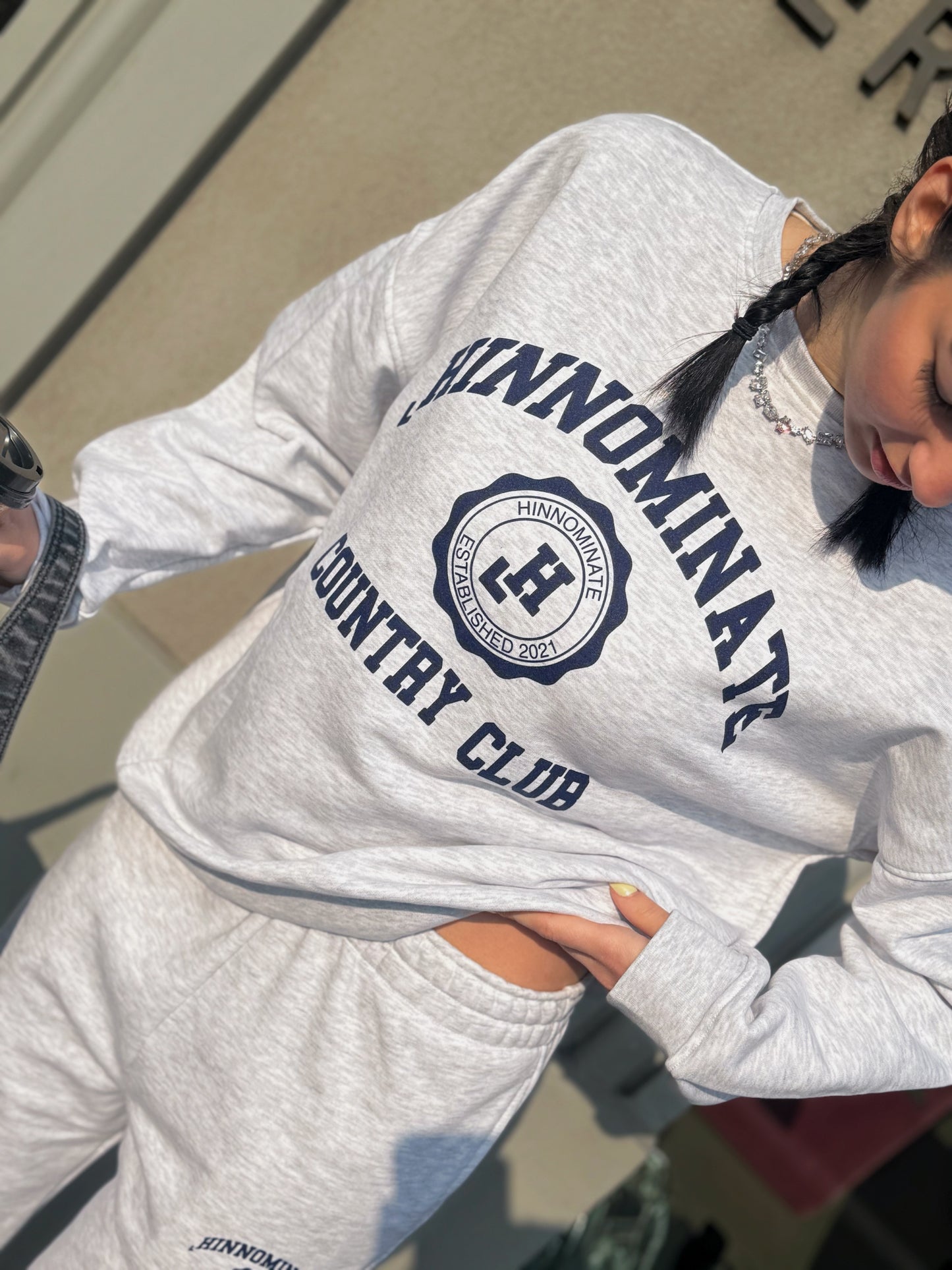 OF - Hinnominate Felpa paricollo over grigio melange