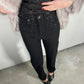 OF - Jeans Seo nero con strass