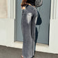 OF - Jeans Starlight grigio vintage con inserto strass