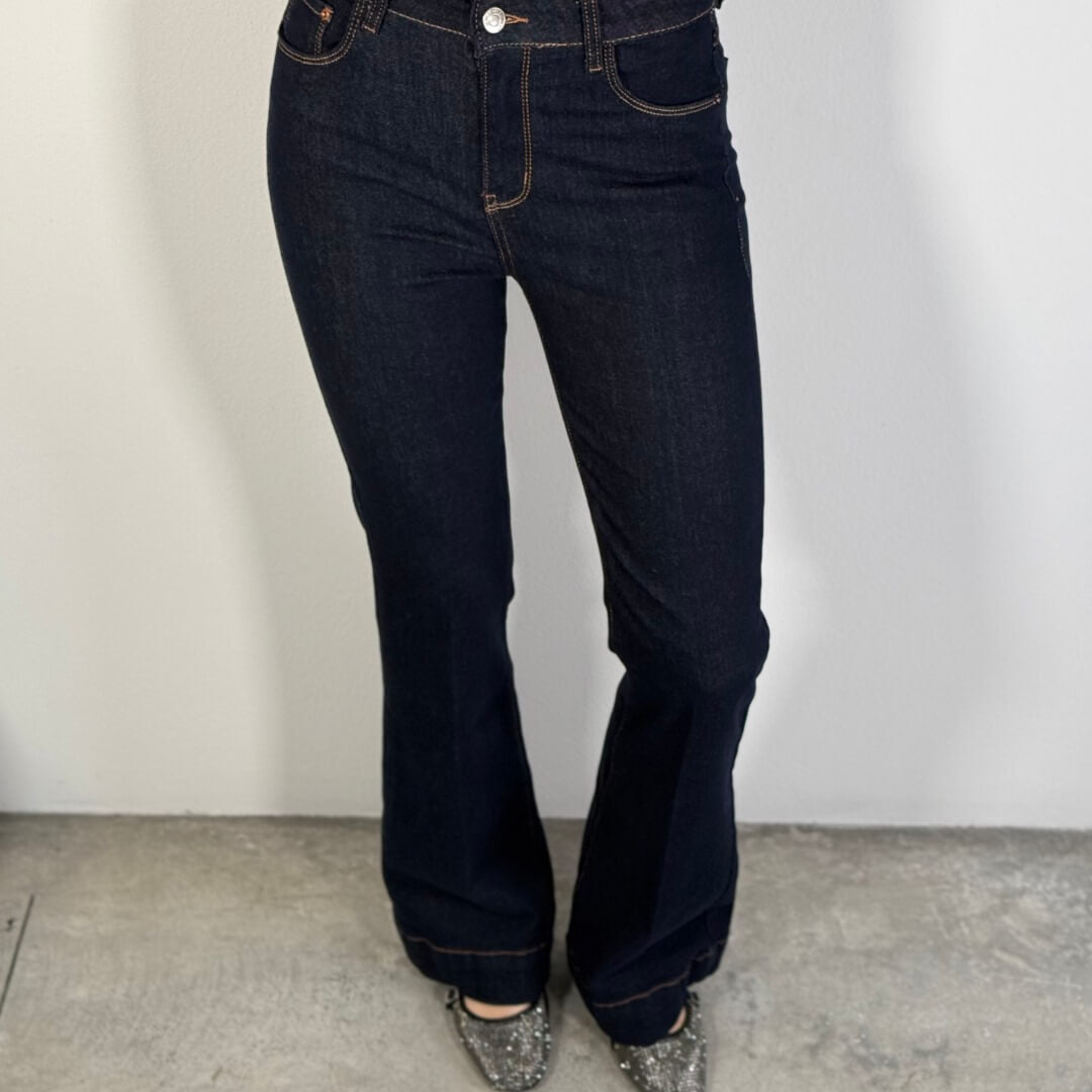 OF - Jeans Marlena blu a zampa