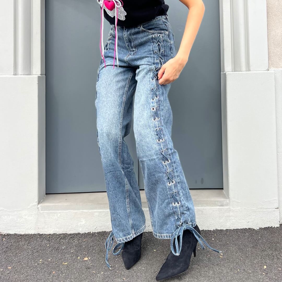 LM - Jeans Trelle blue intreccio lacci