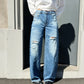 OF - Jeans Flinn denim blue baloon con strappi