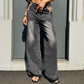 OF - Jeans Starlight grigio vintage con inserto strass