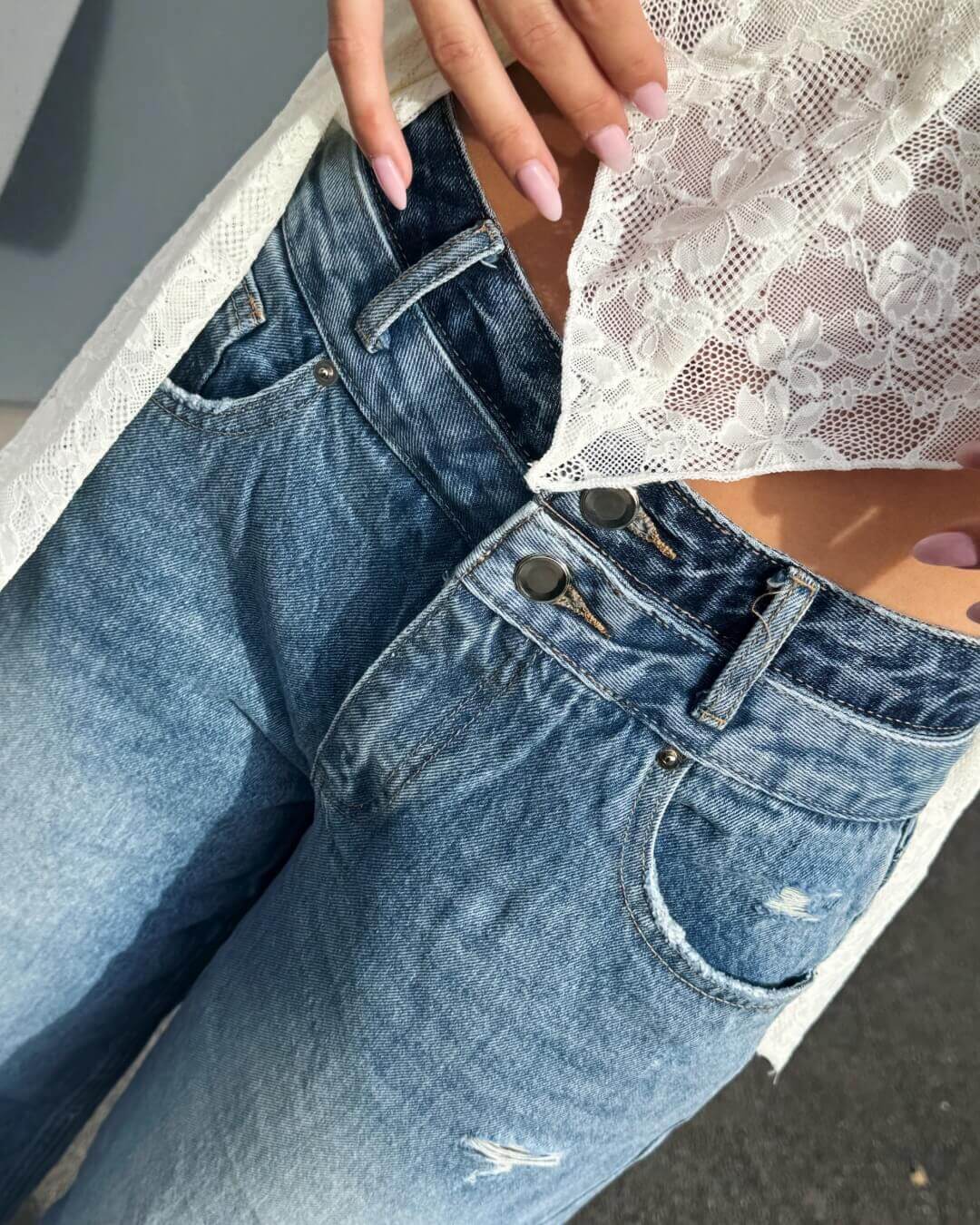 OF - Jeans Stefy double denim blue