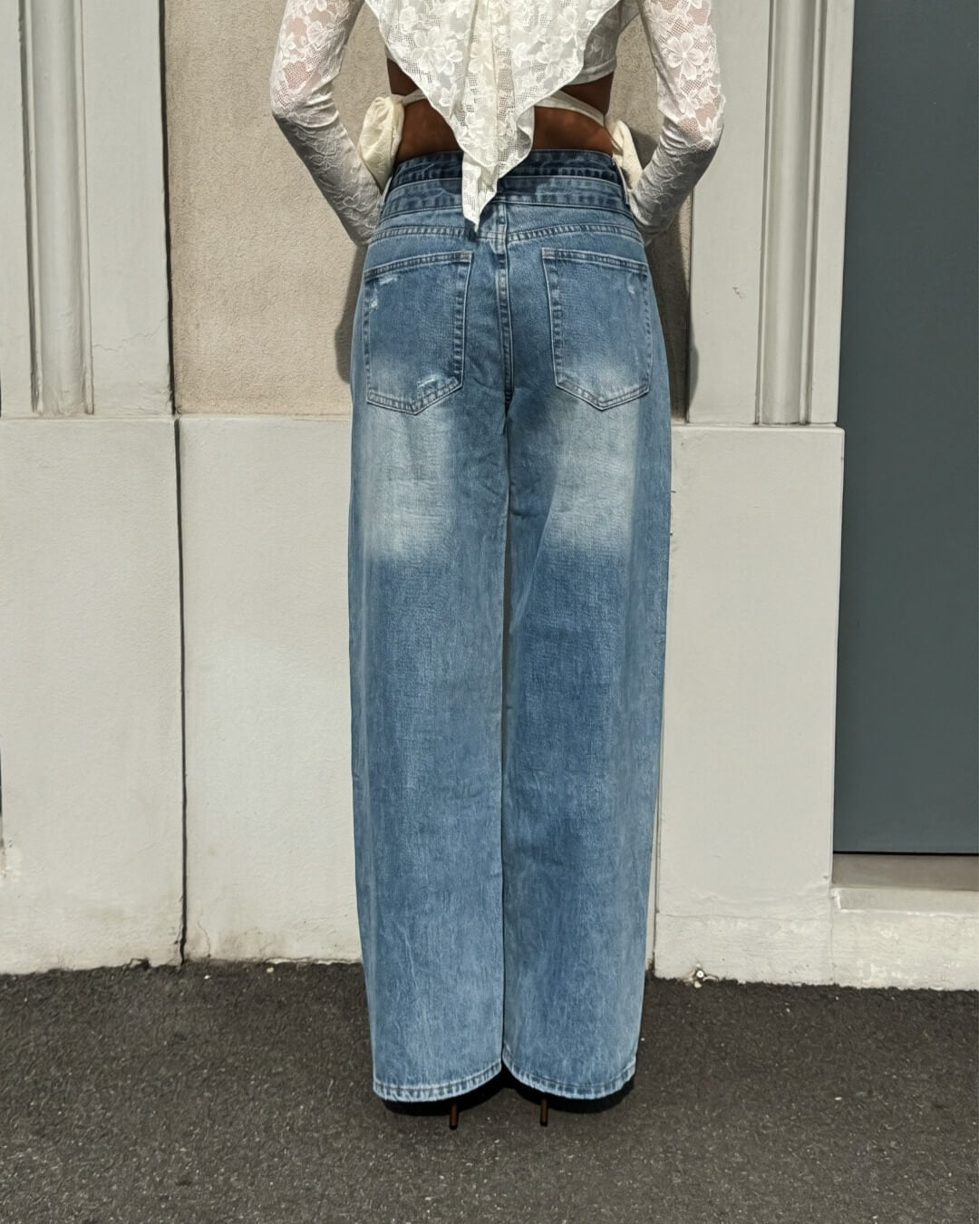 OF - Jeans Stefy double denim blue