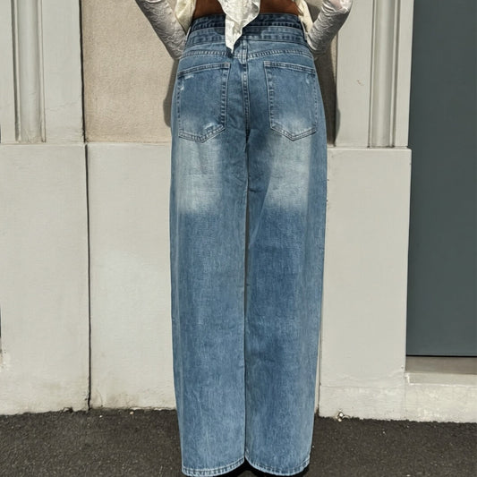 OF - Jeans Stefy double denim blue