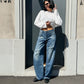 LM - Jeans Flinn denim blue baloon con strappi