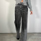 OF - Jeans Marlon grigio vintage con strass