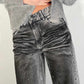 OF - Jeans Marlon grigio vintage con strass