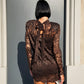OF - LUMINA Abito Katia pizzo marrone