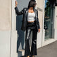 OF - LUMINA Blazer Reya ecopelle nero