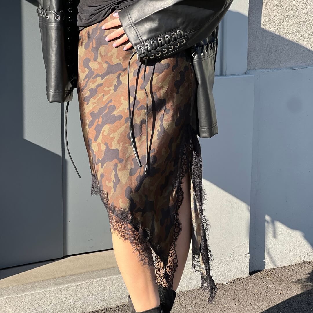 LM - LUMINA Gonna Mimetics con inserti in pizzo