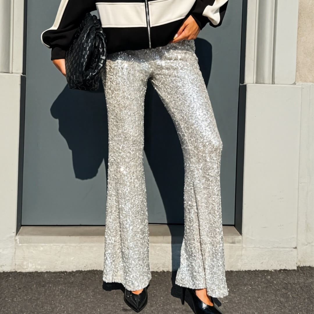 LM - LUMINA Pantalone Tanisha champagne strass