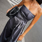 OF - LUMINA Top Dean satin grigio