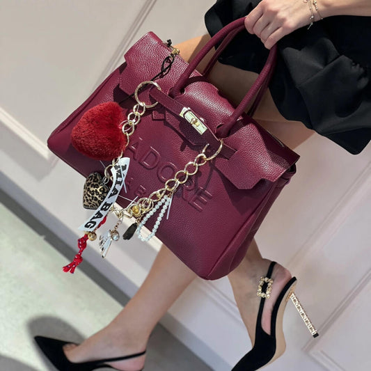 LM - MIA BAG Due manici Jadore e catena bordeaux