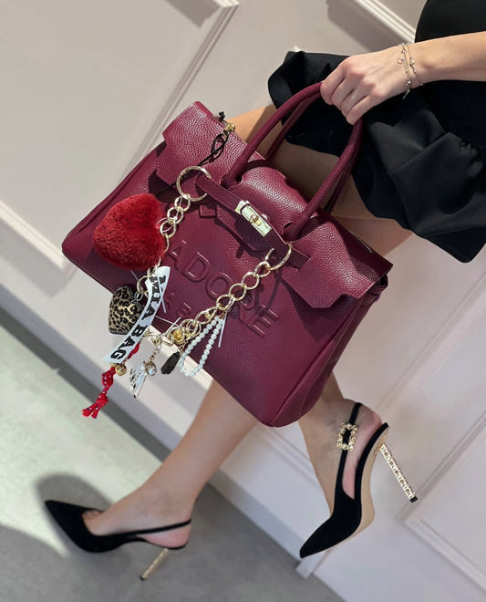 OF - MIA BAG Due manici Jadore e catena bordeaux