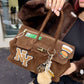 OF - MIA BAG Due manici patch New York suede choco