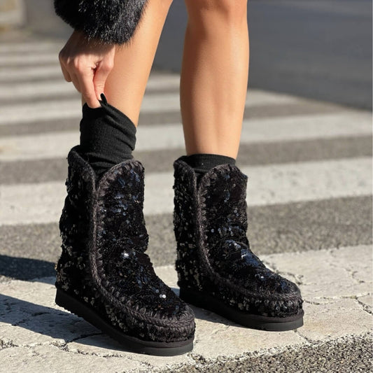 OF - MOU Eskimo iridescent sequins black