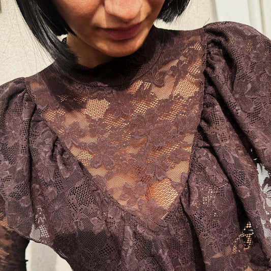 OF - Maglia Clelia pizzo marrone